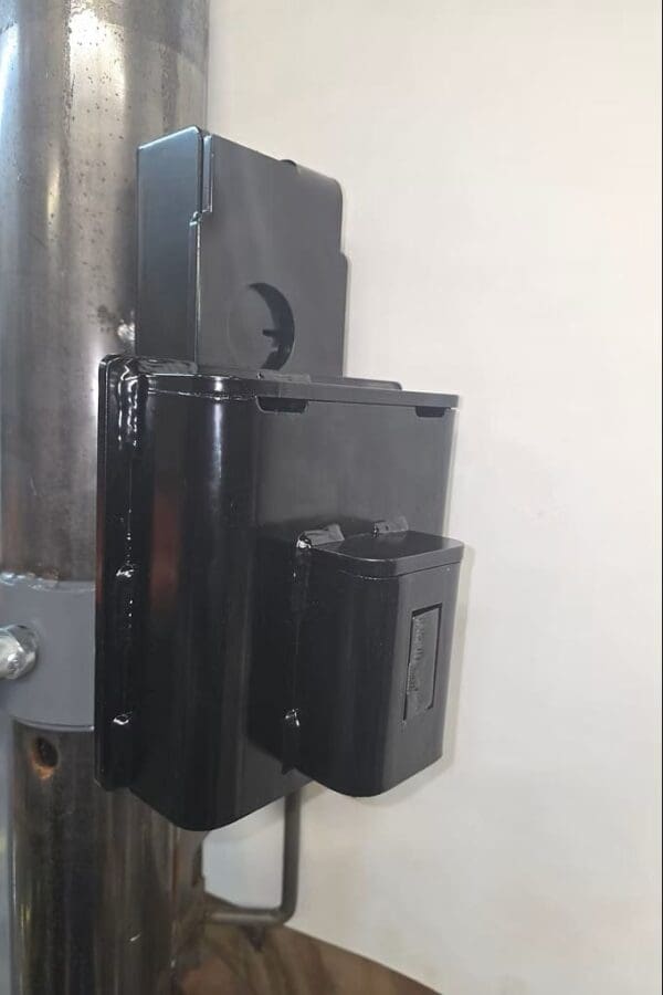 Front of BT8BS Gooseneck Bolt Lock attached to tube