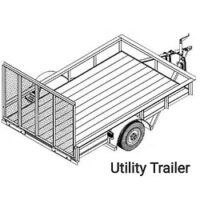 Utility trailer or bumper pull trailer sketch flat bed