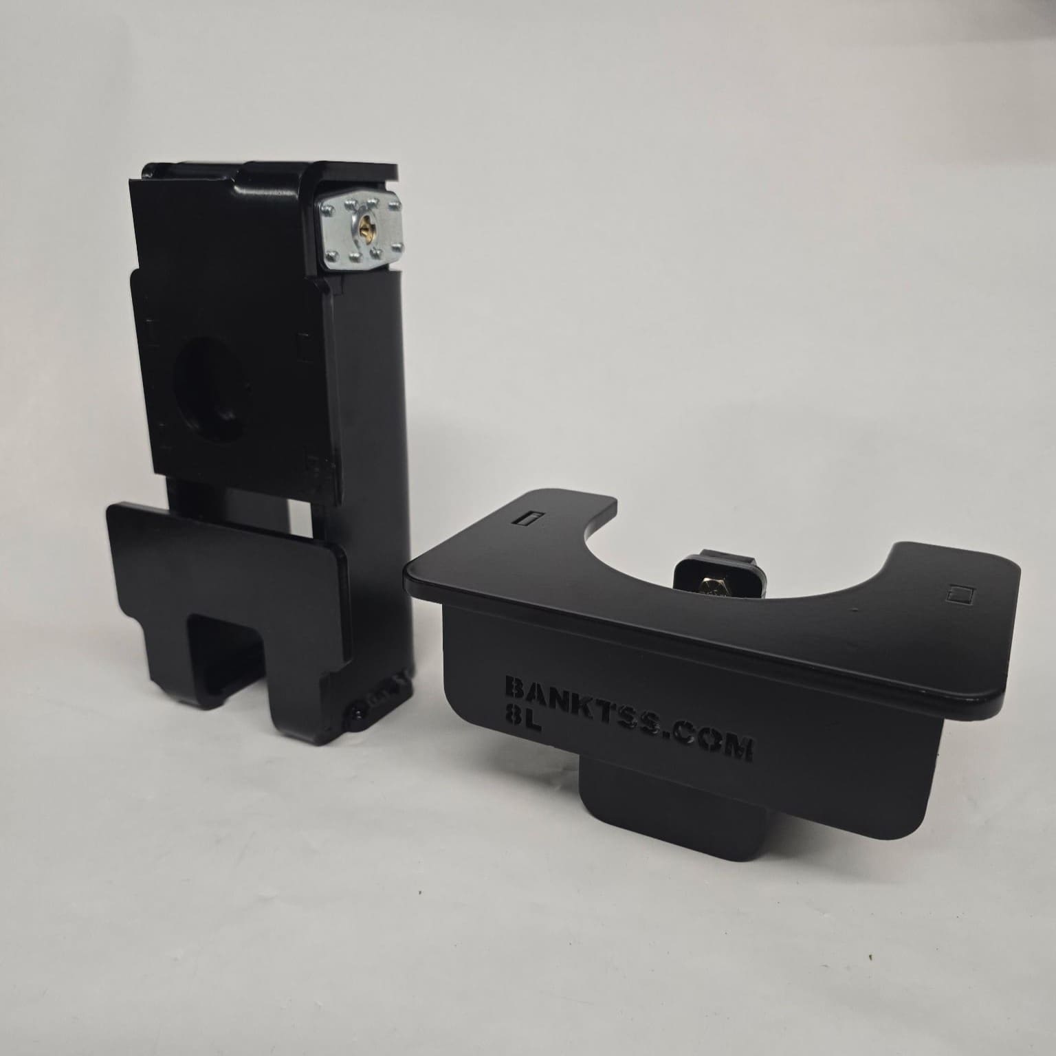 A BT8BLS, BT8BS, and BTSS trailer lock from Bank Trailer Security Systems.